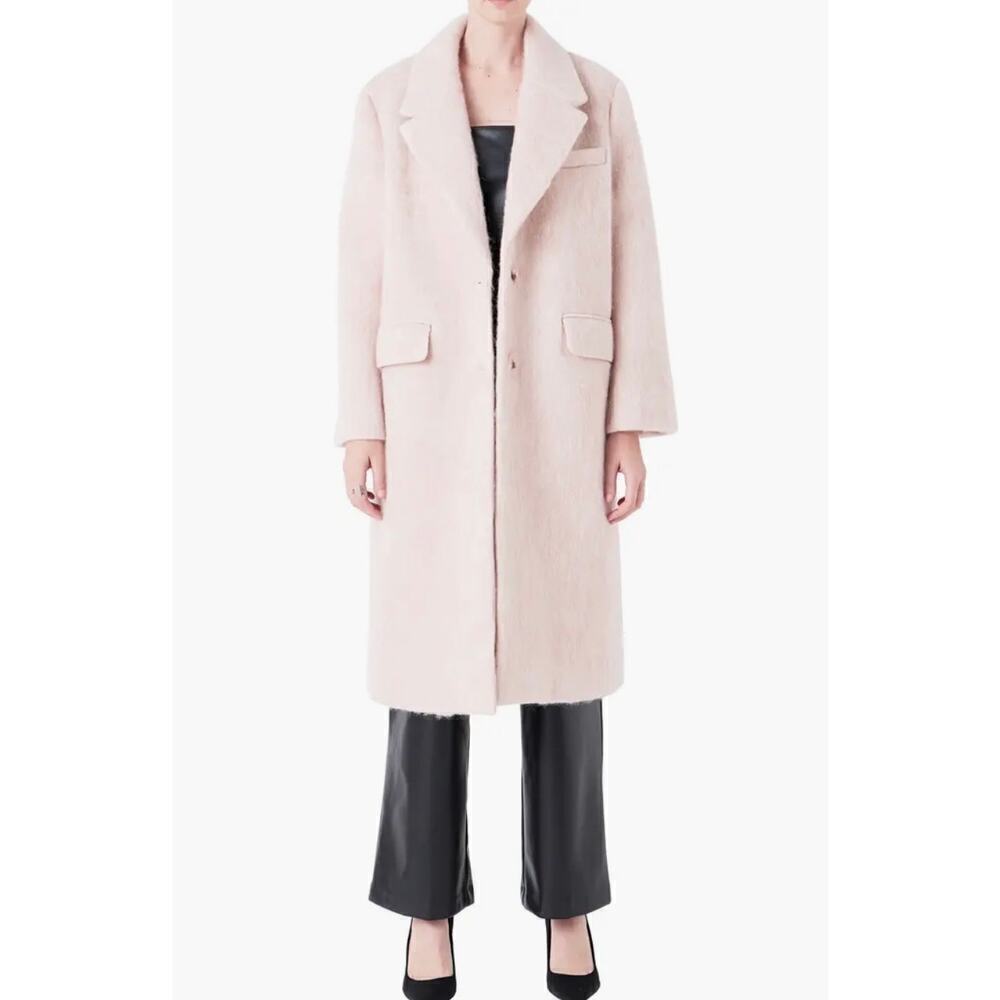 Grey Lab Woman Oversize Longline Wool Blend Coat, Size Med…